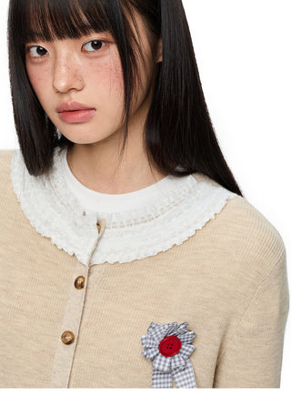 [JIKOO] lace knit cardigan