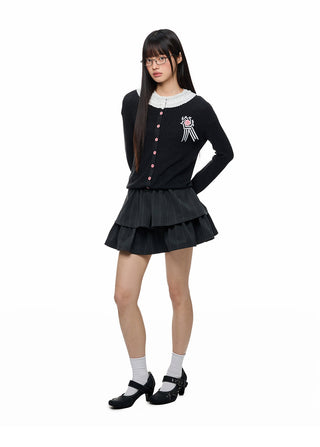 [JIKOO] lace knit cardigan