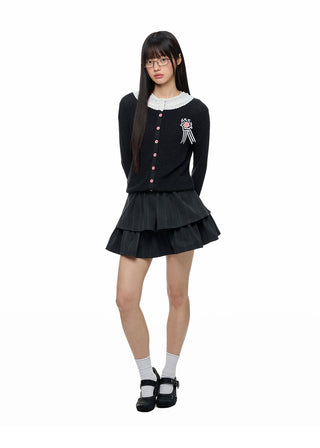 [JIKOO] lace knit cardigan