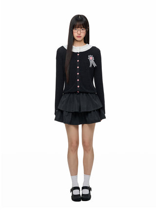 [JIKOO] lace knit cardigan