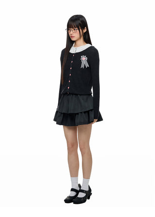 [JIKOO] lace knit cardigan