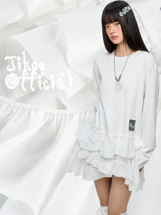 [JIKOO] winding hem skirt