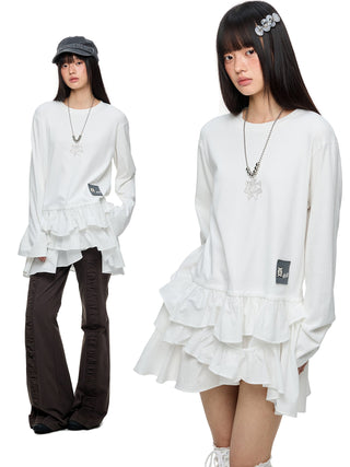 [JIKOO] winding hem skirt