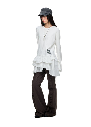 [JIKOO] winding hem skirt