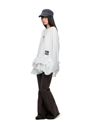 [JIKOO] winding hem skirt