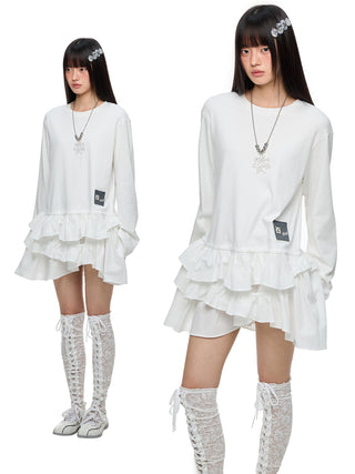 [JIKOO] winding hem skirt
