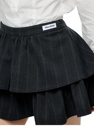 [JIKOO] striped bubble skirt