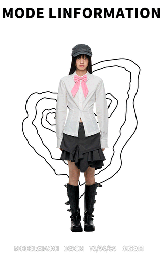 [JIKOO] butterfly bow blouse