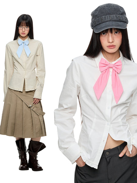 [JIKOO] butterfly bow blouse