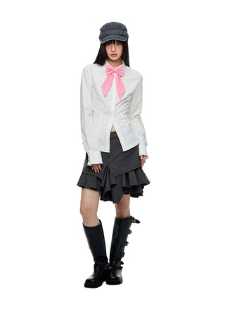 [JIKOO] butterfly bow blouse