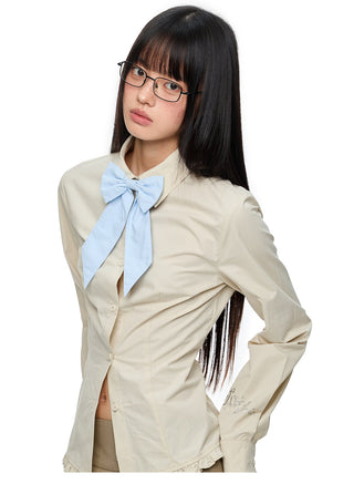 [JIKOO] butterfly bow blouse