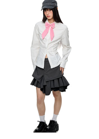 [JIKOO] butterfly bow blouse