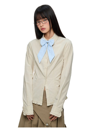 [JIKOO] butterfly bow blouse