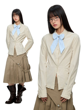 [JIKOO] butterfly bow blouse