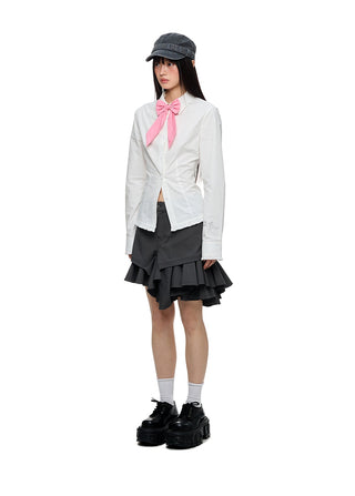 [JIKOO] butterfly bow blouse