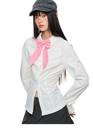 [JIKOO] butterfly bow blouse