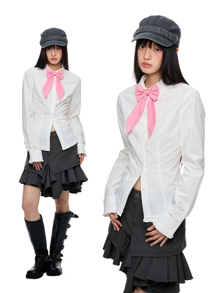 [JIKOO] butterfly bow blouse