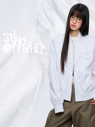 [JIKOO] pleated short coat