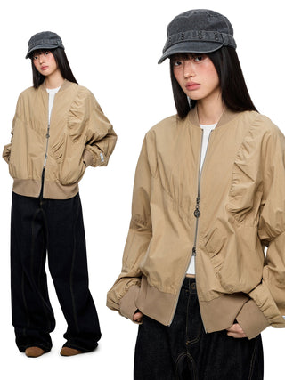 [JIKOO] pleated short coat