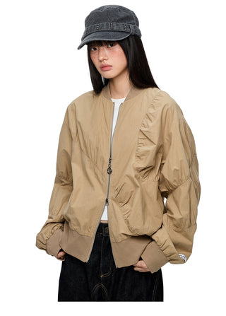 [JIKOO] pleated short coat