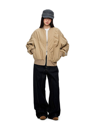 [JIKOO] pleated short coat