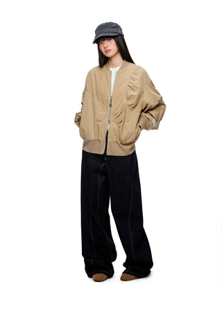 [JIKOO] pleated short coat