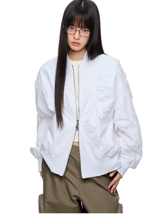 [JIKOO] pleated short coat