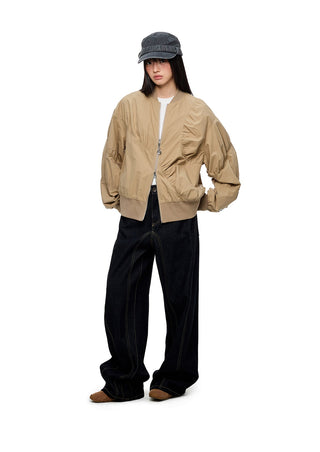 [JIKOO] pleated short coat