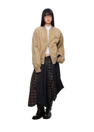 [JIKOO] pleated short coat