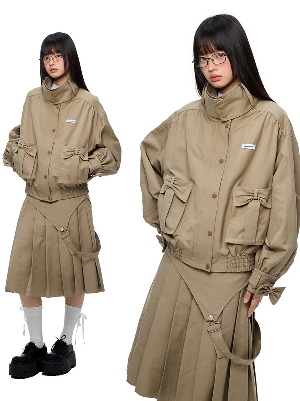 [JIKOO] multi-pocket coat