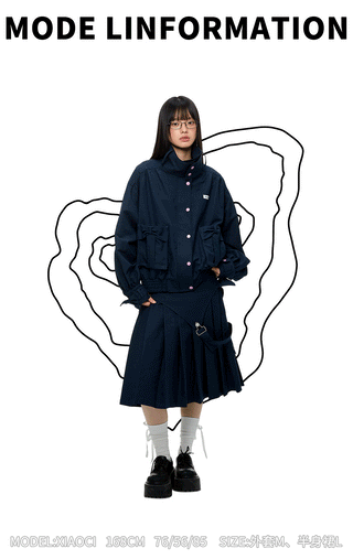 [JIKOO] multi-pocket coat