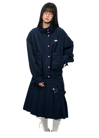 [JIKOO] multi-pocket coat