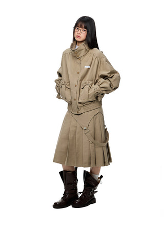 [JIKOO] multi-pocket coat