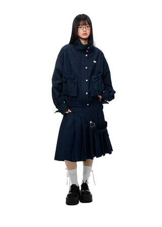 [JIKOO] multi-pocket coat