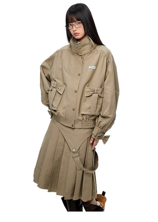 [JIKOO] multi-pocket coat