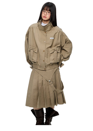 [JIKOO] multi-pocket coat