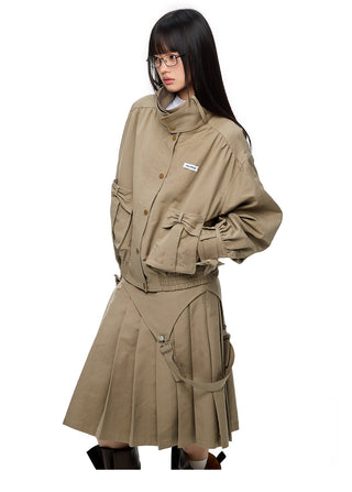[JIKOO] multi-pocket coat