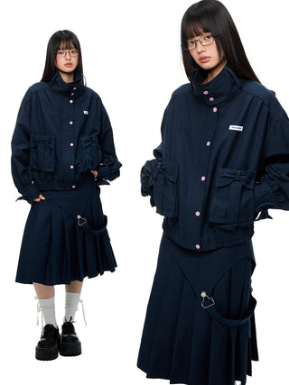 [JIKOO] multi-pocket coat