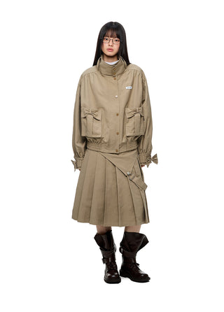 [JIKOO] multi-pocket coat