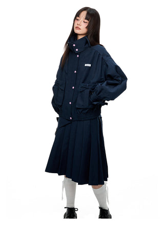 [JIKOO] multi-pocket coat