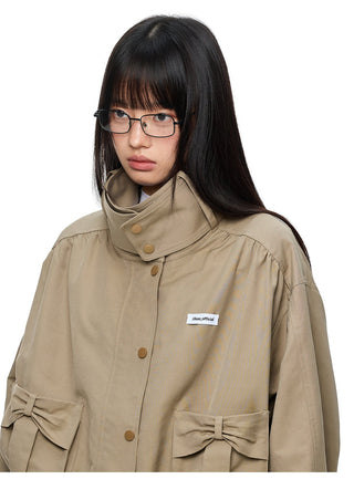 [JIKOO] multi-pocket coat
