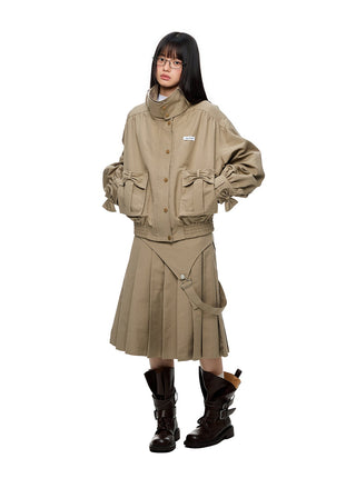 [JIKOO] multi-pocket coat