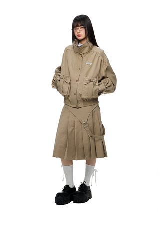 [JIKOO] multi-pocket coat
