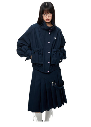 [JIKOO] multi-pocket coat