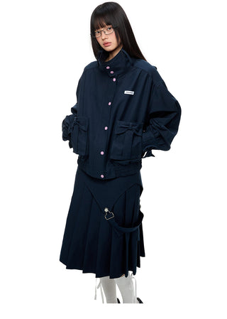 [JIKOO] multi-pocket coat