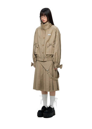[JIKOO] multi-pocket coat