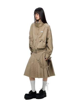 [JIKOO] multi-pocket coat