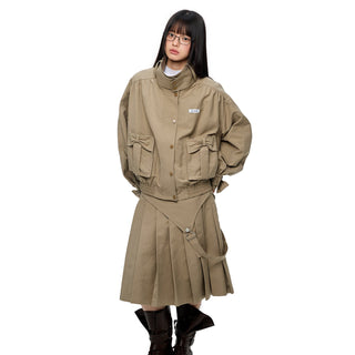 [JIKOO] multi-pocket coat