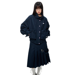[JIKOO] multi-pocket coat