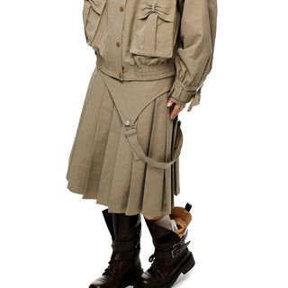 [JIKOO] multi-pocket coat
